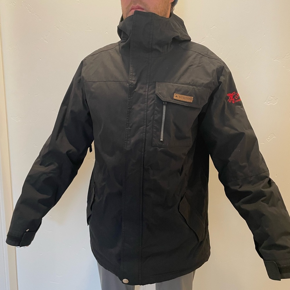 Used Burton Snowboard Jacket with Fireball emblem